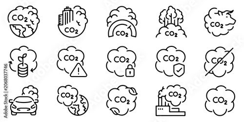 Photos Carbon footprint icon set
