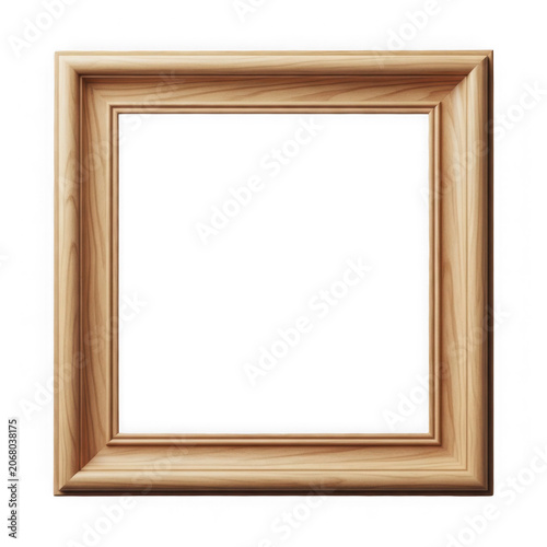 Golden picture frame on white background