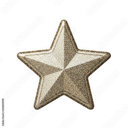 Golden star icon with pixelated texture
