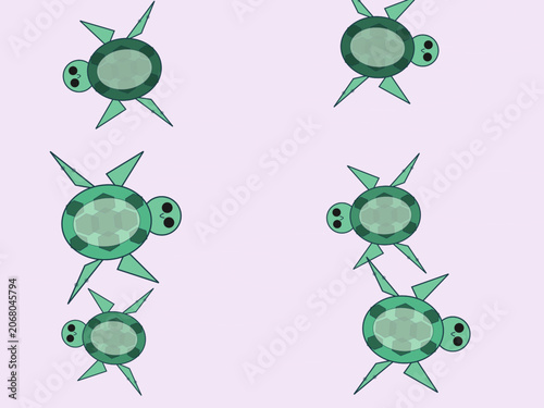 Sea Turtle Scatter Coastal Summer Pattern Vector