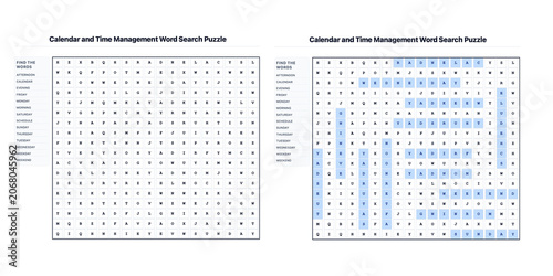 Tableau sur toile Word Search Game: Calendar
