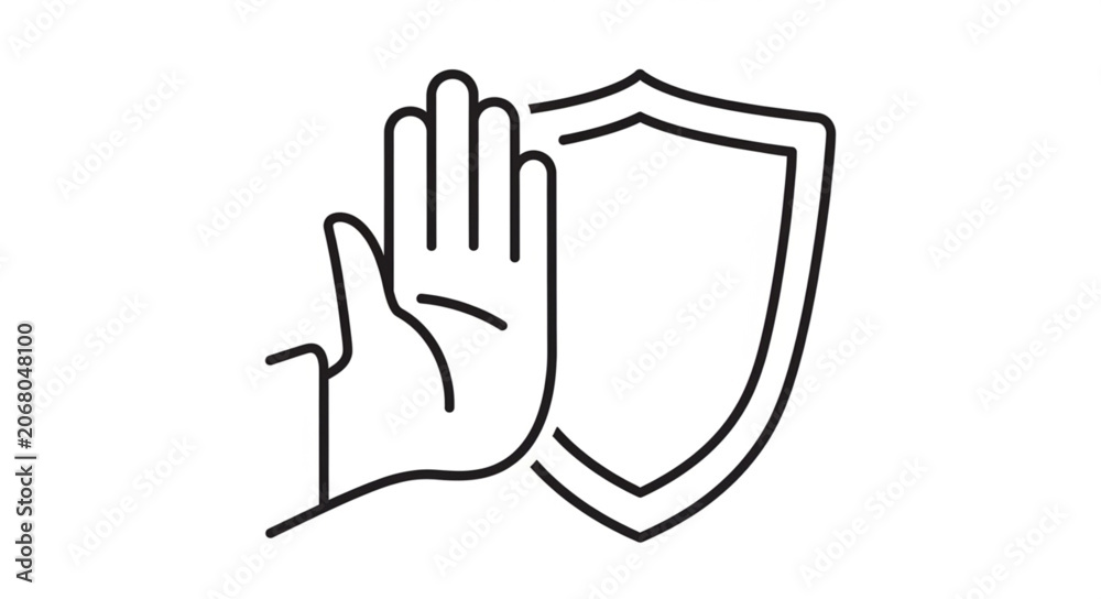 Fototapeta premium Hand Stopping Shield Icon