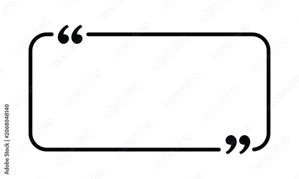 Naklejka premium Quote box with quotation marks vector illustration of a speech bubble for quotes