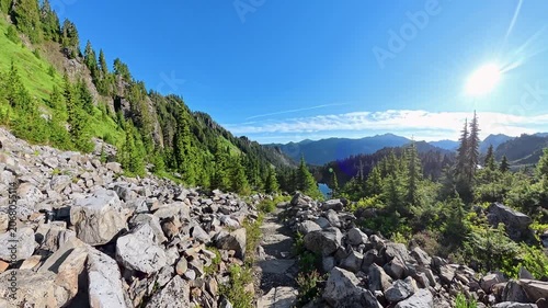 Descending Steep Steps into Seven Lakes Basin in Olympic National Park