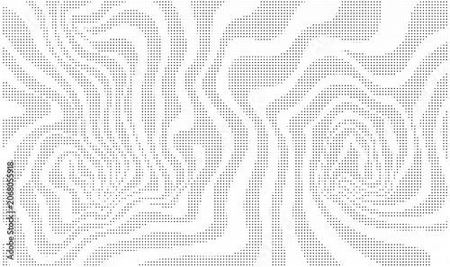 Abstract halftone pattern with swirling lines and dots