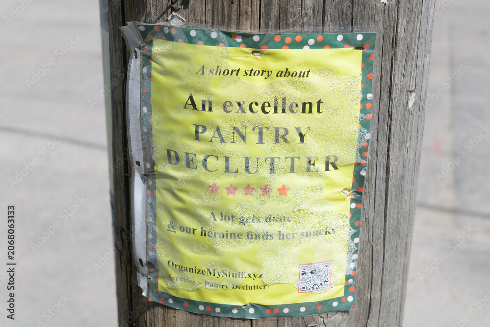 Naklejka premium covered street poster in Toronto (pantry declutter)
