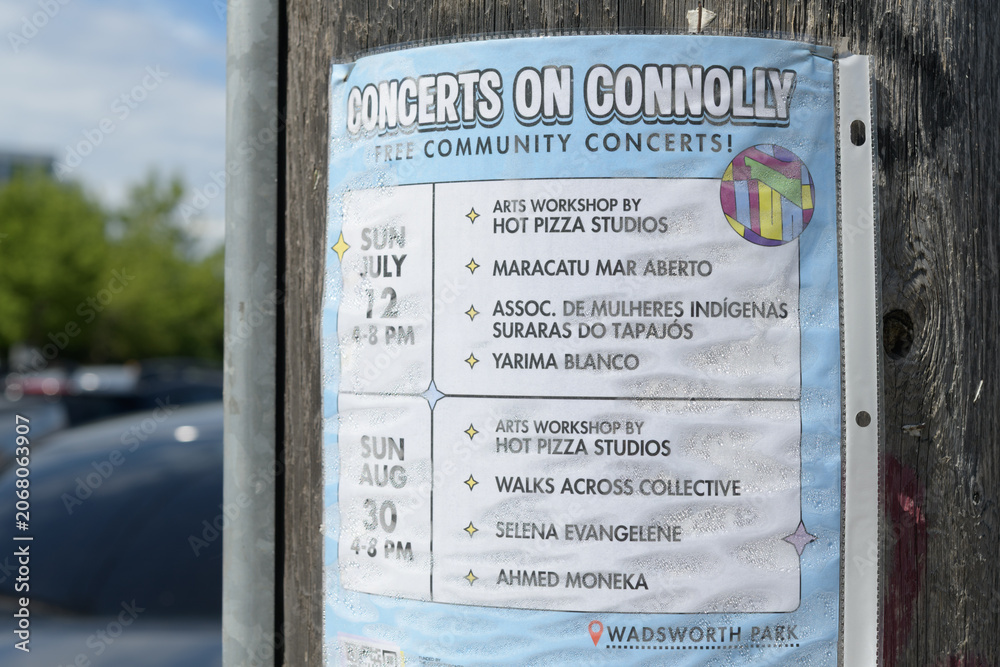 Naklejka premium community engagement poster in Toronto (Concerts on Connolly)