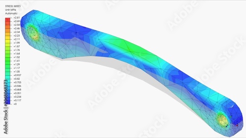 Mechanic simulation engineering - Stress and breakpoint analysis of Mechanical part under force and moment conditions