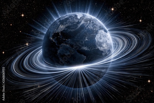 Celestial body glows with cosmic energy