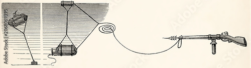 Billede på lærred Fulton’s underwater infernal machines: moored mine and drifting torpedo