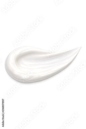 A white cream applied evenly with a brush applicator.