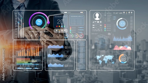 Fotografi Smart home dashboard manages IoT system