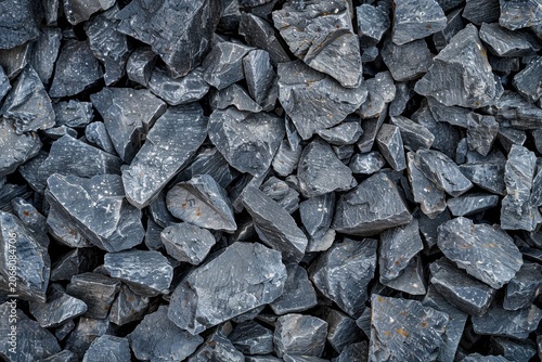 Construction gravel pattern, crushed grey stone, generative ai illustration