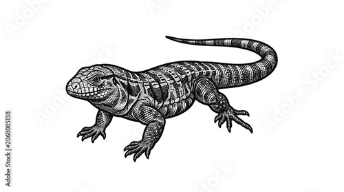 Quadro su tela Detailed illustration of a lizard creature.