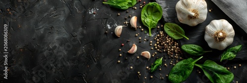 Two Whole Bulbs, a Gray Napkin, Peppercorns, Generative AI Illustration