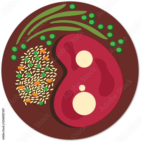 Vector illustration of a balanced meal plate