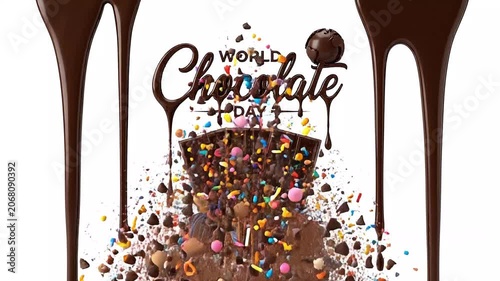 Dynamic Chocolate Burst for World Chocolate Day Celebration with Delicious Treats