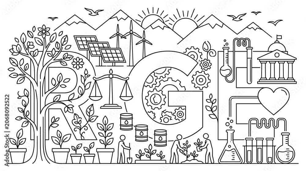 Obraz premium Ecological sustainability and green energy concept design.
