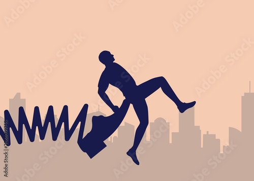 Canvastavla Humorous Workplace Dismissal with Spring-Loaded Kick – Concept of Sudden Job Ter