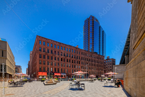 Dumbo Archway Plaza Brooklyn New York 2026 long exposure stock photo