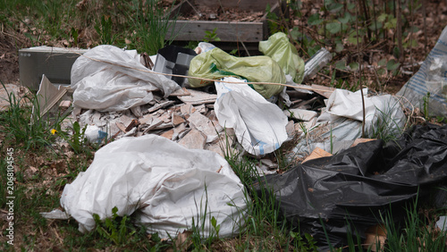 Photos Forestedge Illegal Dump Of Mixed Waste, Assorted Bags And Packaging Strewn At Tr