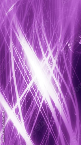 Vertical White Glowing Lines in Purple 4K Loop features fluid line moving and morphing against a purple gradient background in a vertical ratio loop.