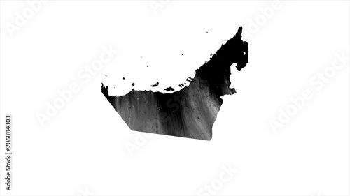 United Arab Emirates Black map stain video 4K