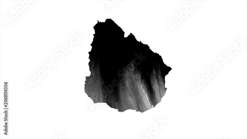 Uruguay Black map stain video 4K