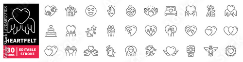 Photography Collection of heartwarming icons representing love, care, and family relationshi