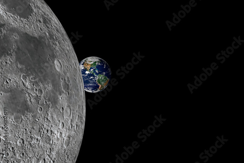 earth and moon