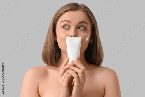 Beautiful young woman with ...