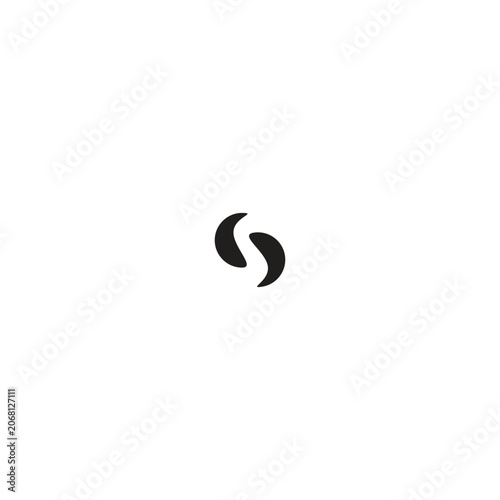 Minimalist Coffee Bean Logo - Abstract Letter S Monogram, Modern Cafe Branding Emblem, Creative Yin Yang Style Caffeine Icon Vector Template