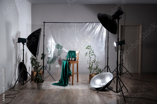 Interior of photo studio wi...