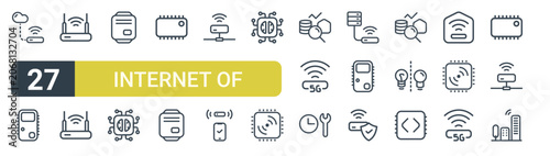Фотография Set of 27 outline Internet of Things icons for modern UI, landing pages and digital services