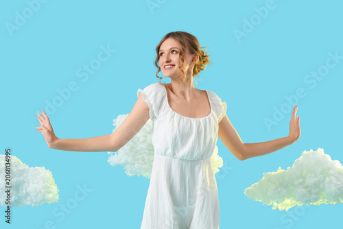 Beautiful young woman with ...