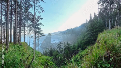 Dramatic Views of Oregon Coastline from High Vantage Point