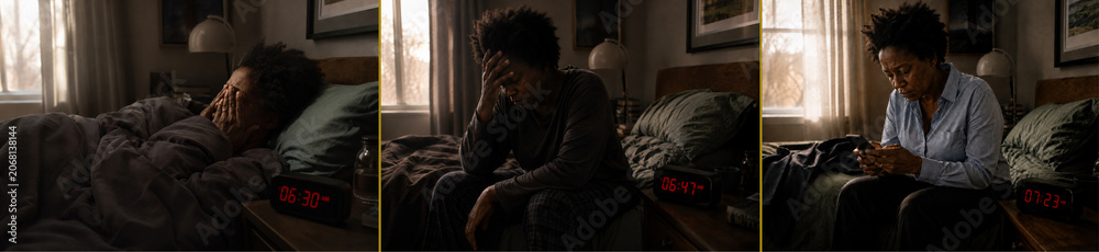 Fototapeta premium Realism Depiction of Executive Dysfunction Affecting Morning Routine Before Work