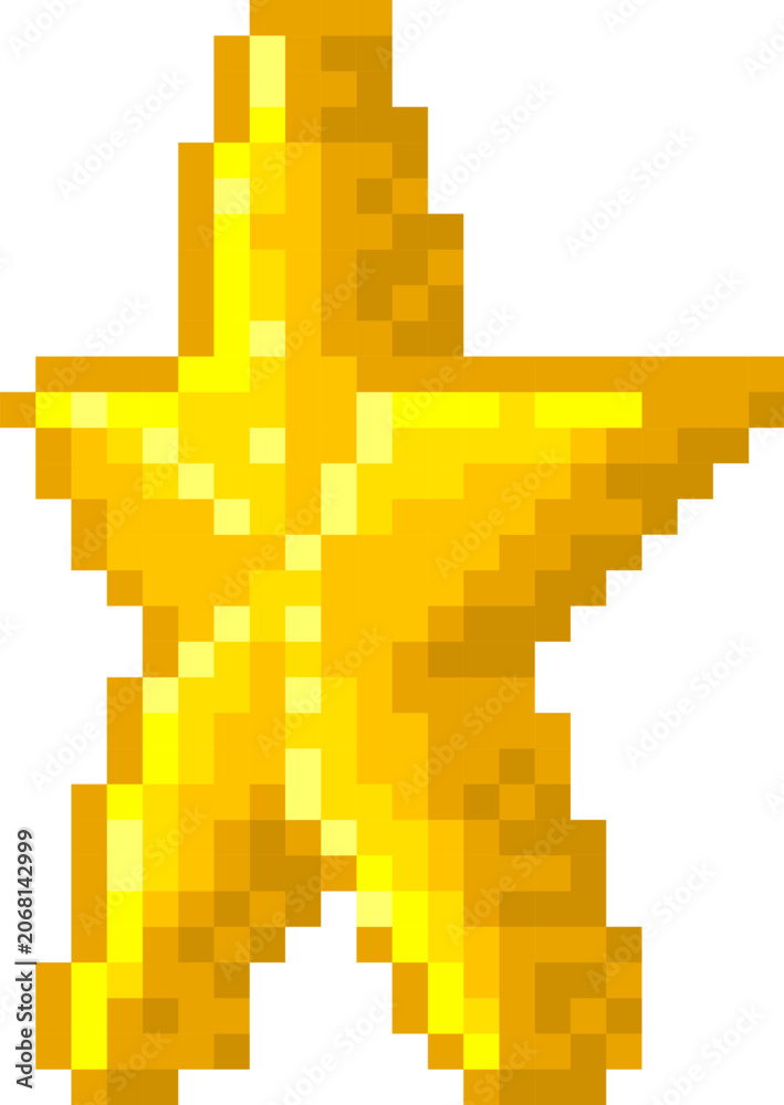 Fototapeta premium Star Power Up Pixel Art