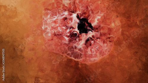 Fotografie Exploring the interaction of alcohol inks through macro lens in contemporary art