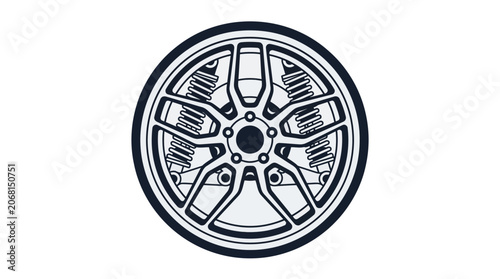 Alloy wheel rim design for car or motorcycle.