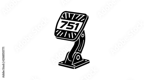 Automotive accelerator pedal assembly illustration.