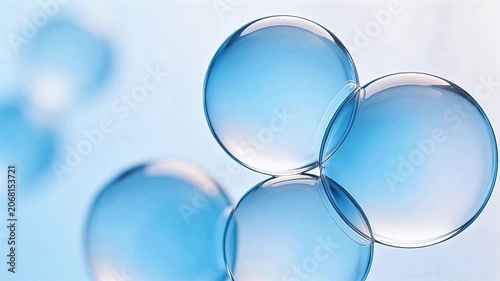 Blue transparent bubbles