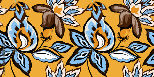 Seamless flowers pattern. Hand draw abstract pattern