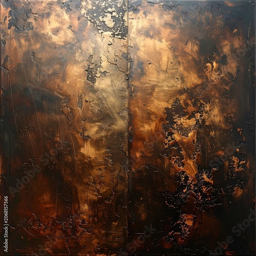 distressed dark bronze and black metal texture with oxidized patina, weathered surface, grunge industrial aesthetic, rustic weathered material