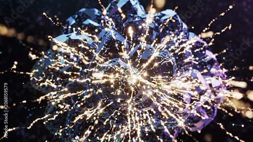 Futuristic Artificial Intelligence Brain Pulsating with Neural Network Energy in Deep Space, Cinematic 3D Animation