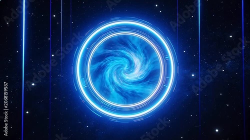 Neon portal in space
