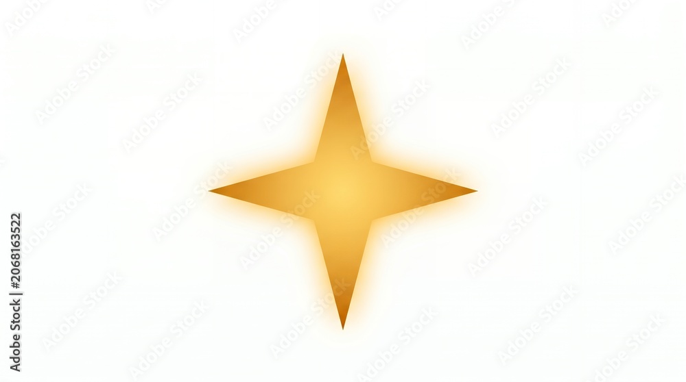 Fototapeta premium Golden Star Icon on White Background for Celebration and Holiday Themes