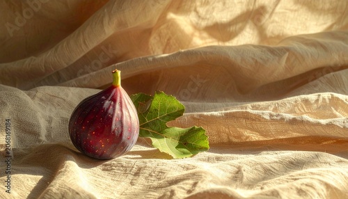 Elegant Still Life of Fresh Figs on Linen Cloth