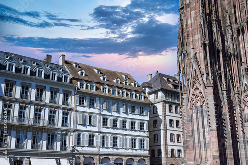 Strasbourg in France, half-timbered houses in the historic center
