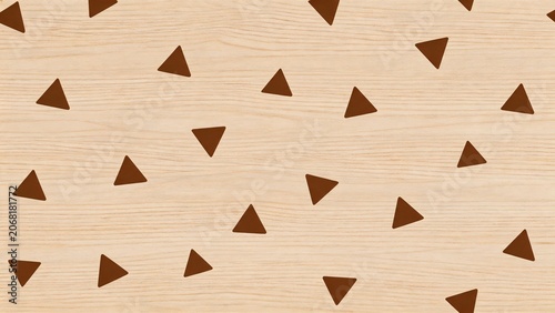 Wooden surface with brown triangles